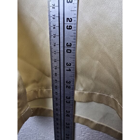 Natori Nightgown Tunic Top Medium M Vintage Pale Yellow Polyester Satin Chemise - Picture 8 of 8